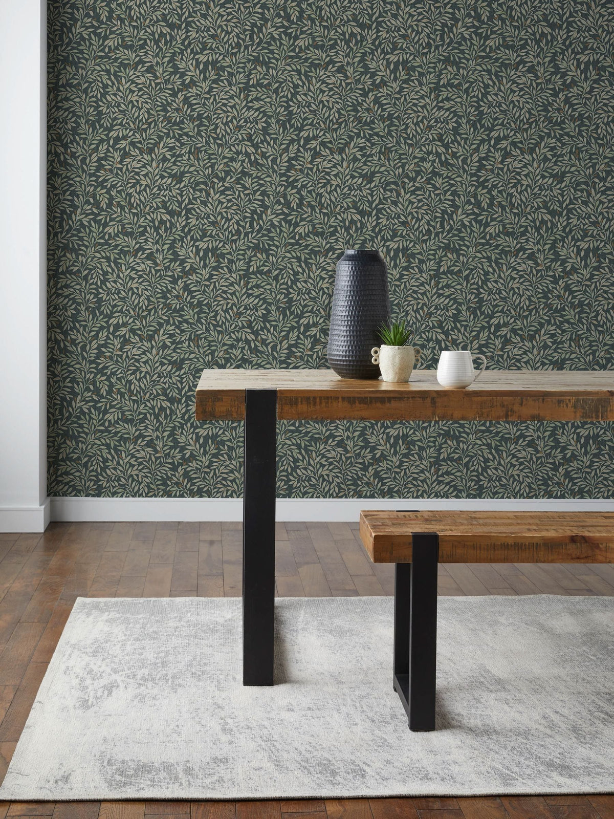 Emerald Ditsy Leaf wallpaper sample A4 - British product