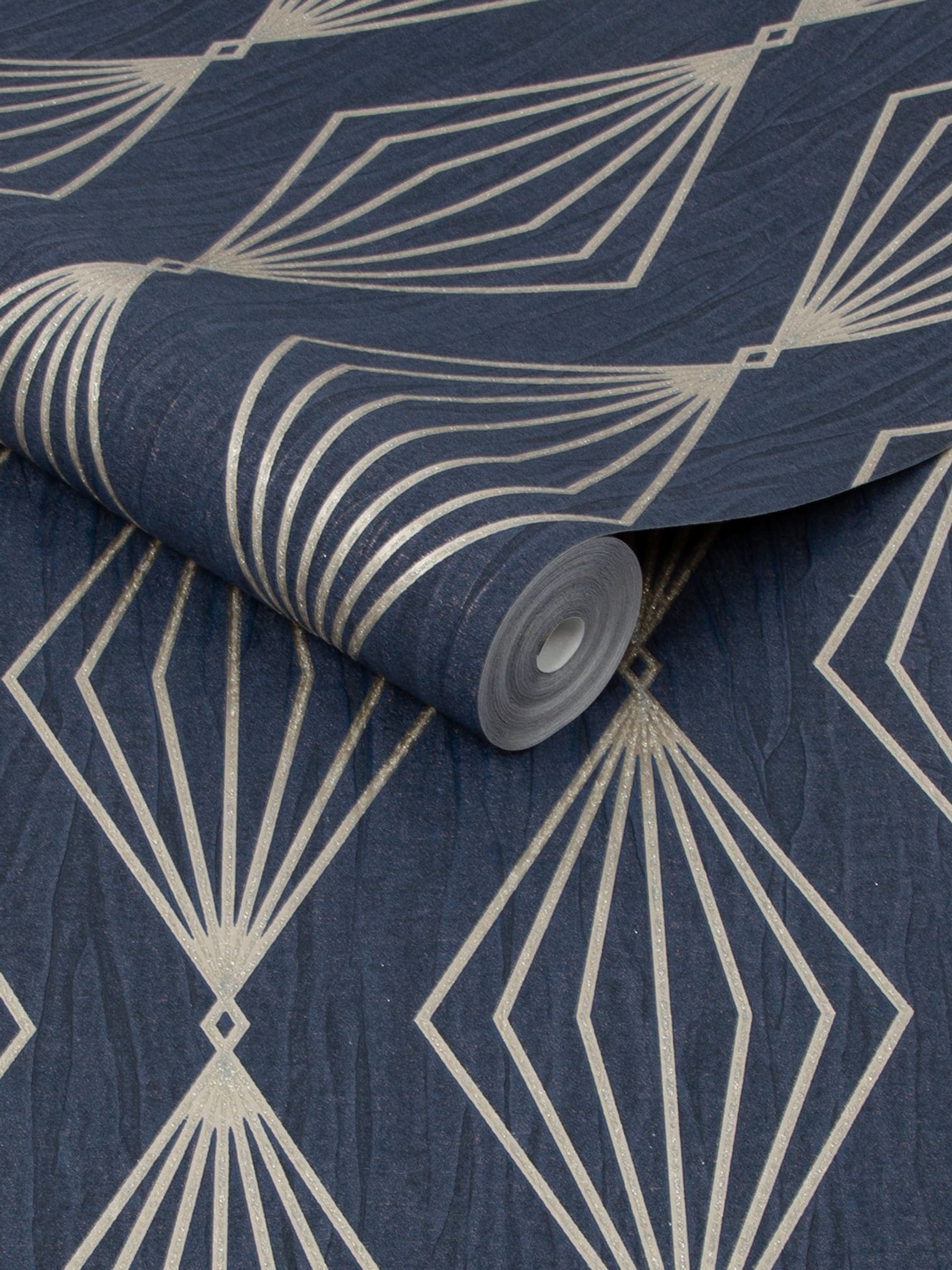 Boutique Sapphire Marquise Geo A4 wallpaper sample (British brand)
