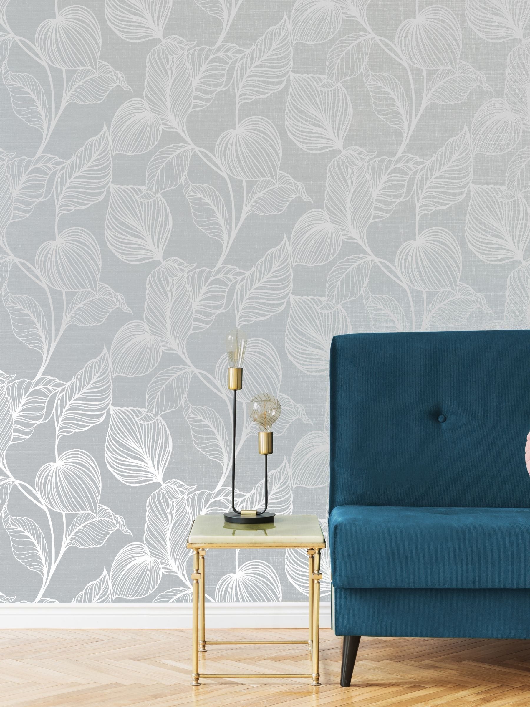 Boutique Moonstone Royal Palm wallpaper sample A4 - British product