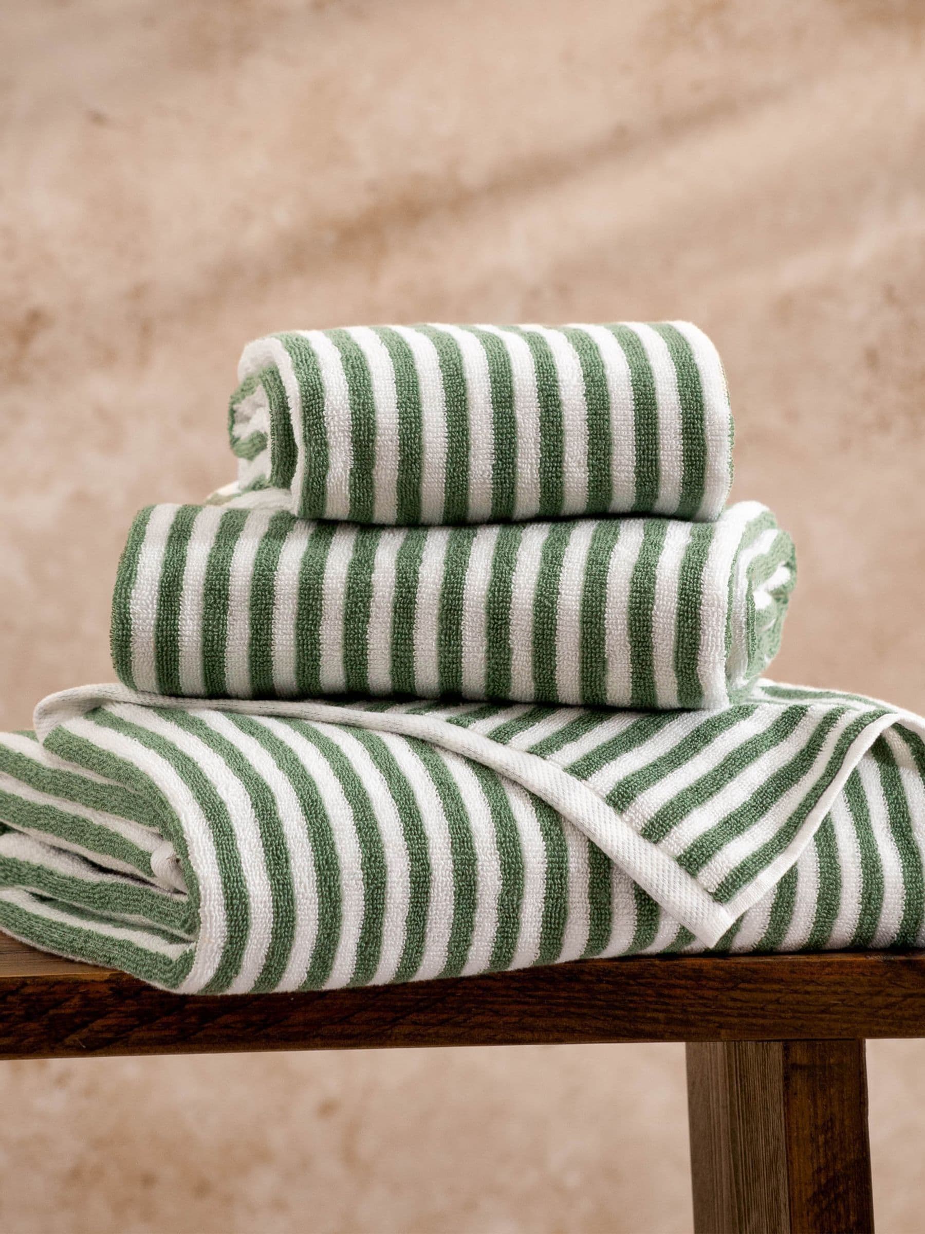 Yard Green Hebden stripe 100% cotton bath mat (British brand)