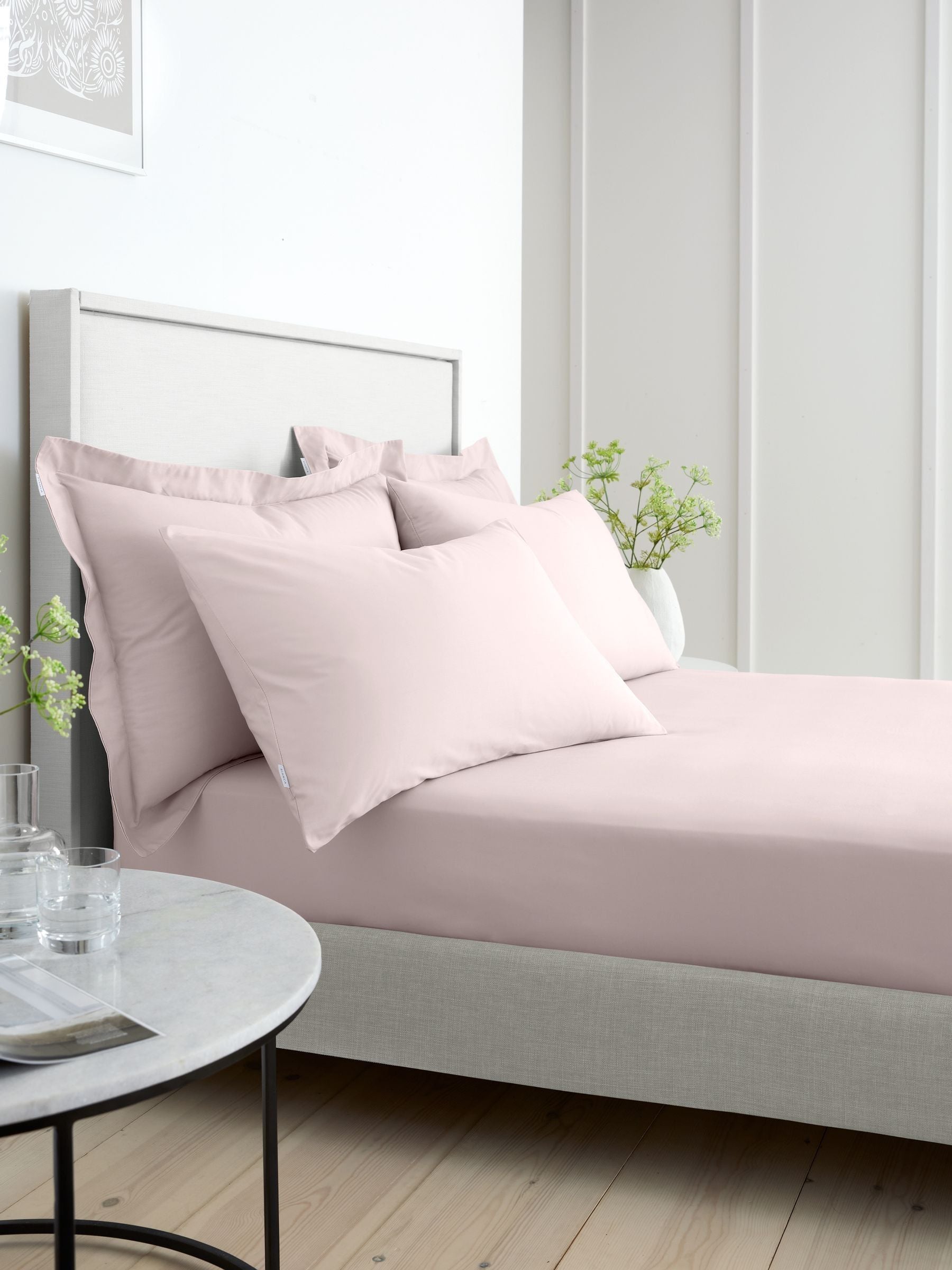 Bianca sage green fitted bed sheet - British product