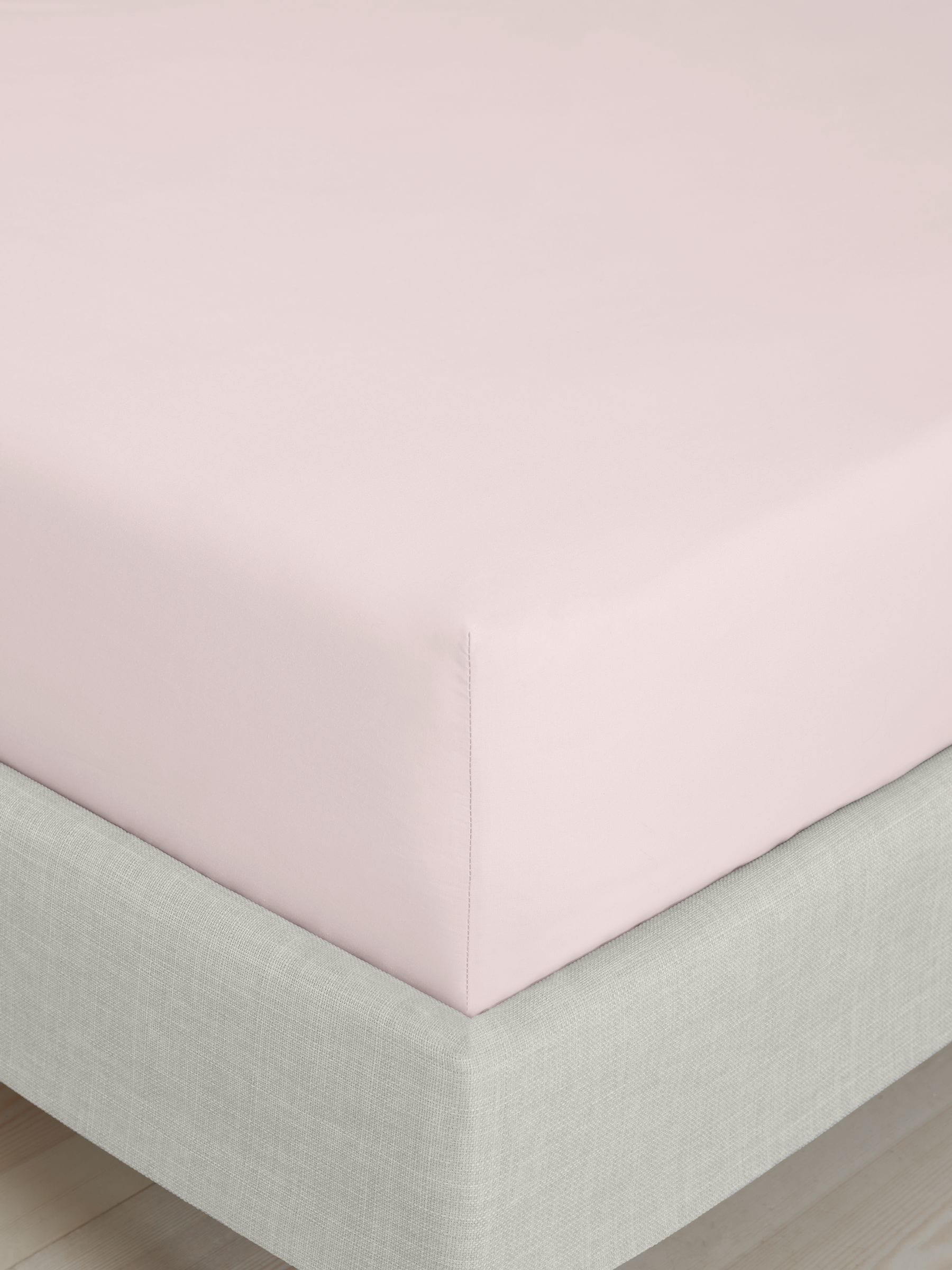 Bianca Blush Pink 200 Thread Count 100% Cotton Percale Deep Fitted Sheet