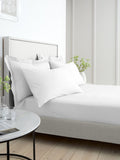 Bianca white cotton percale fitted sheet - British product