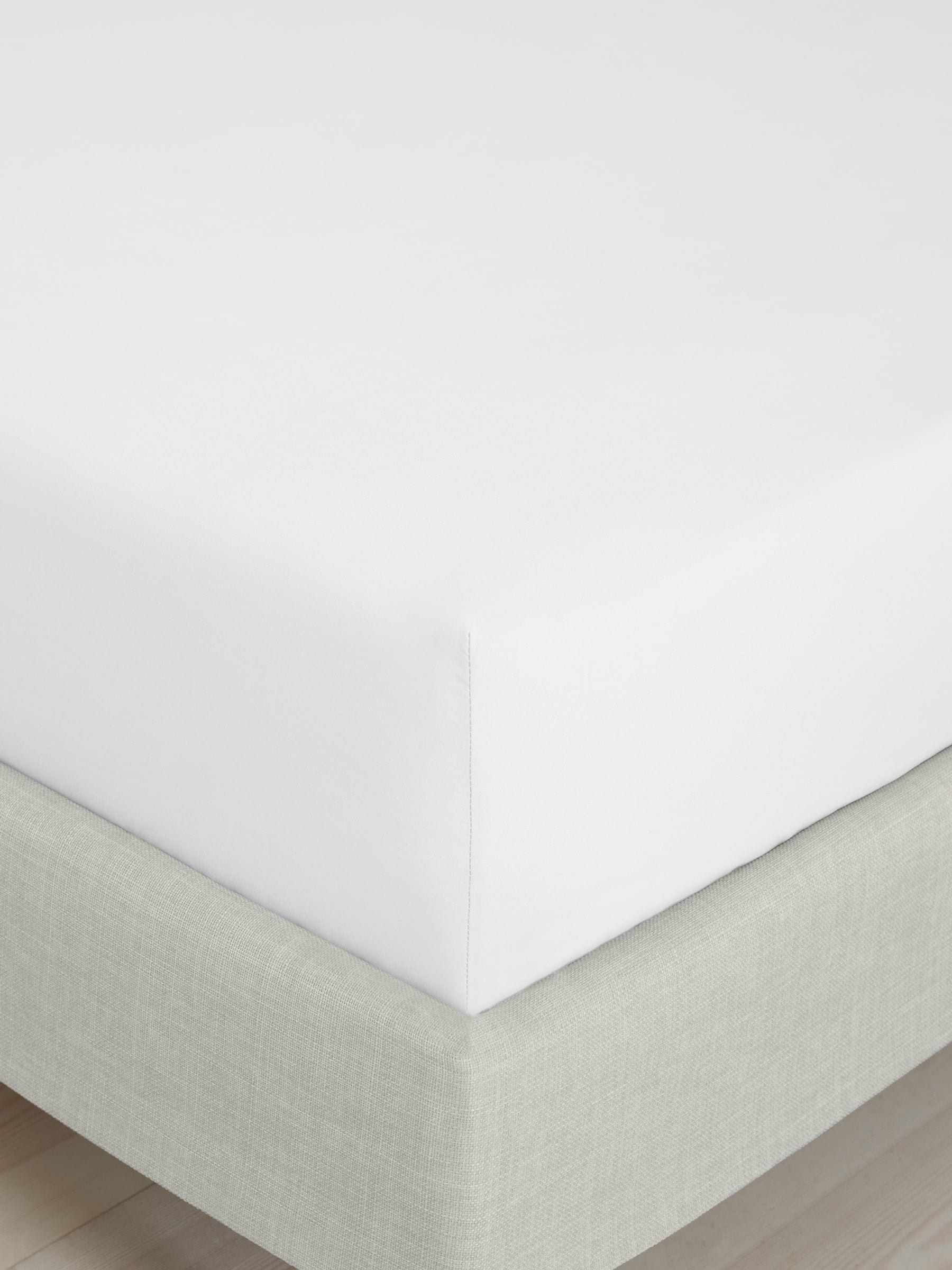 Bianca White 200 Thread Count 100% Cotton Percale Deep Fitted Sheet