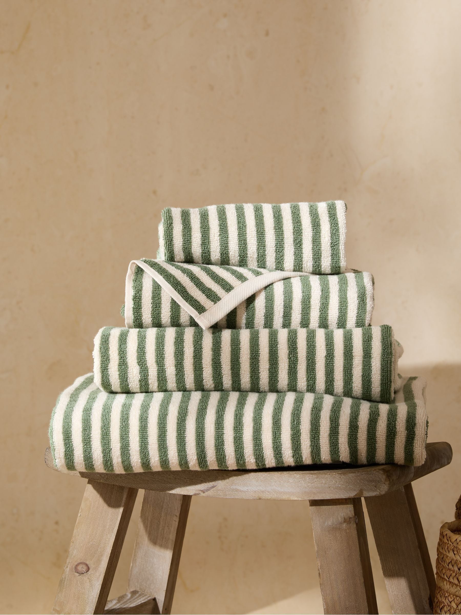 Yard Green Hebden Striped Towel