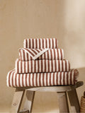 Yard Pecan Orange Hebden Striped Towel