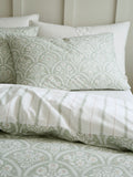 Bianca green scallop floral duvet cover set - British product