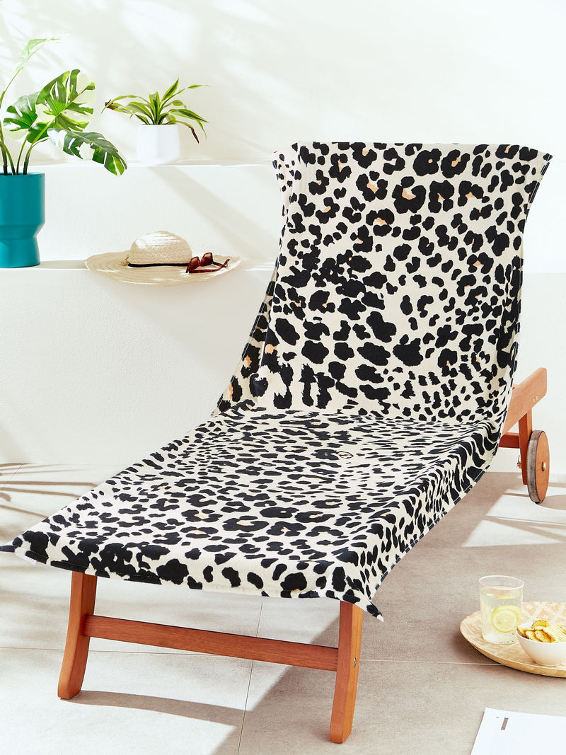 Catherine Lansfield leopard print cotton beach towel 76x200cm, UK version