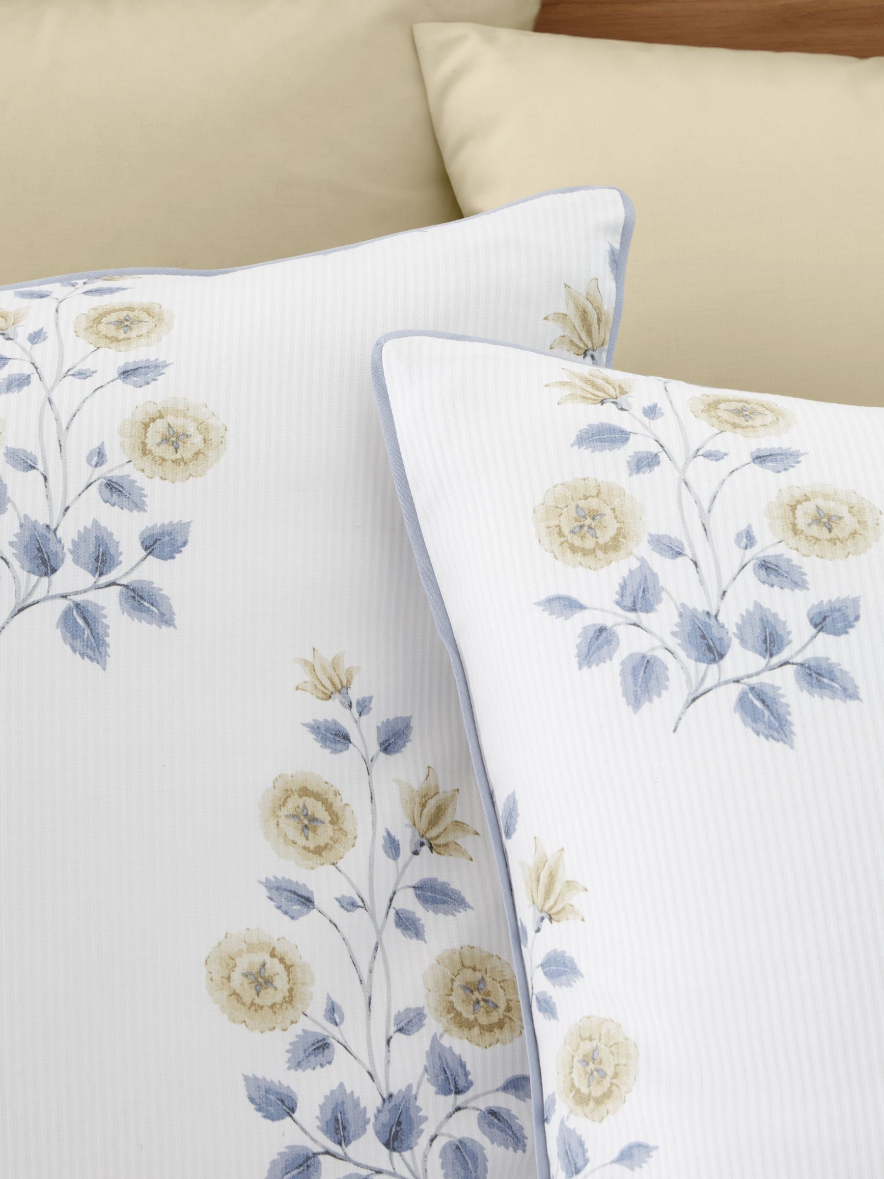Bianca blue floral satin stripe duvet cover set - British product