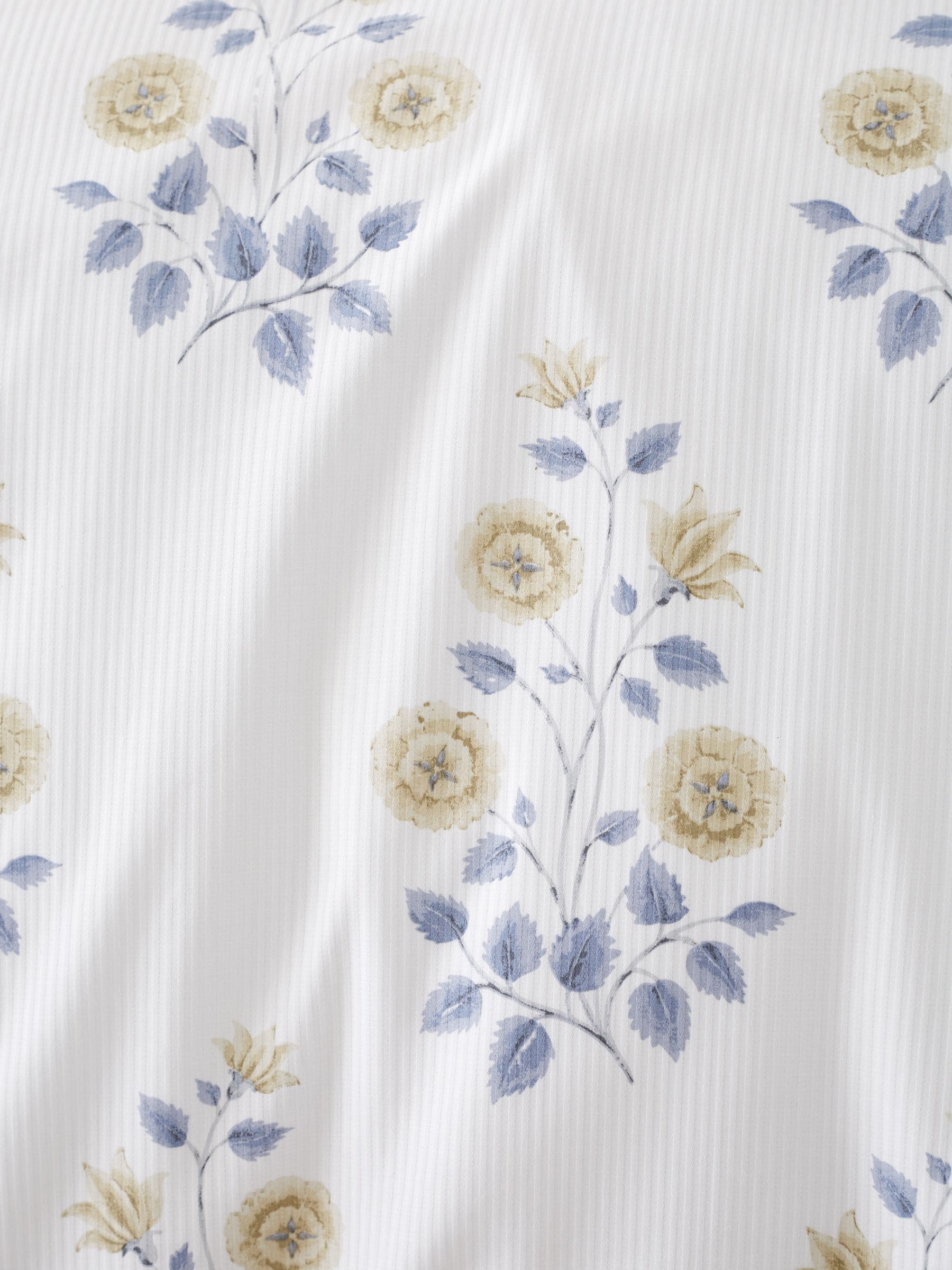 Bianca blue floral satin stripe duvet cover set - British product