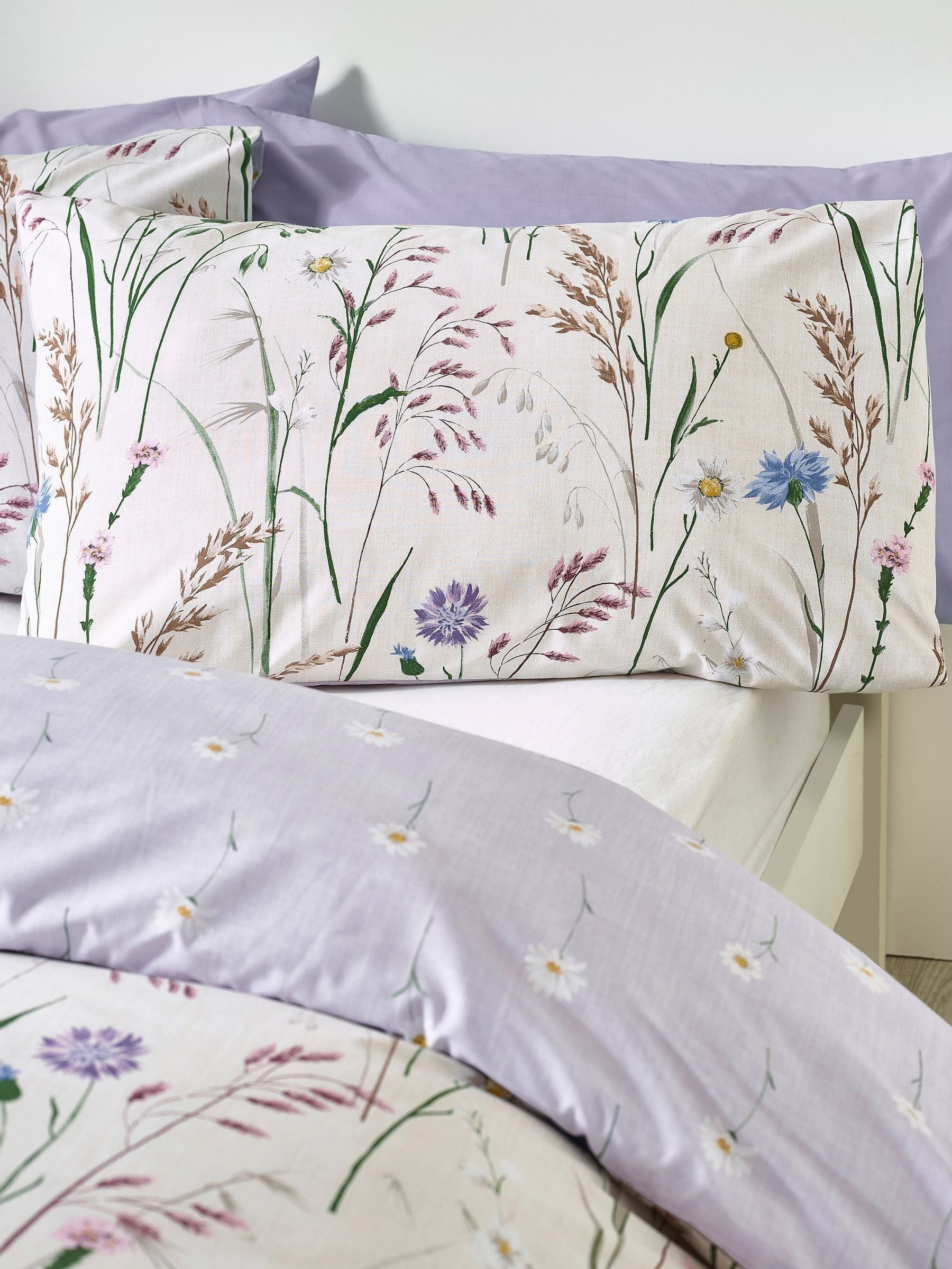Catherine Lansfield Purple Grasmere Floral Reversible Duvet Cover Set