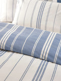 Catherine Lansfield Blue Harbour Stripe reversible duvet cover set - British product