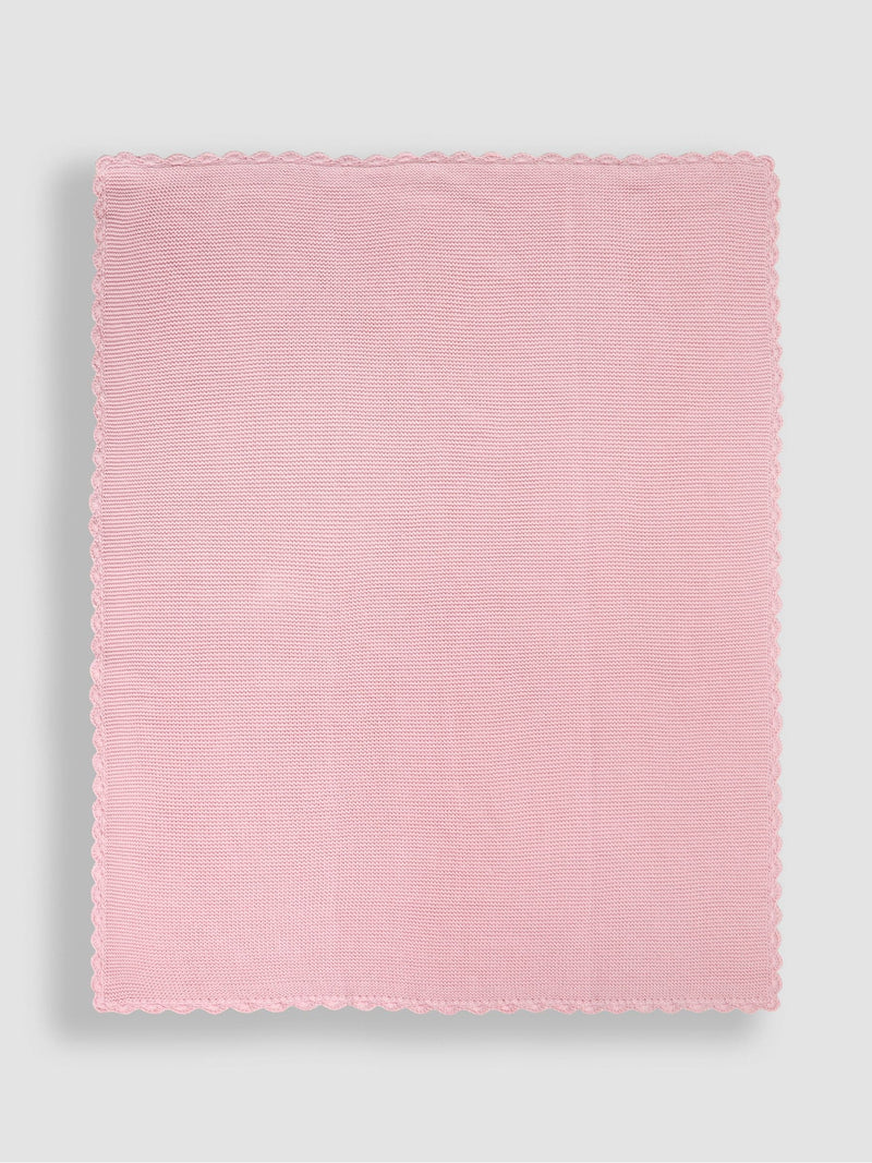 JoJo Maman Bébé pink scalloped edge blanket 90x70cm, imported from the UK