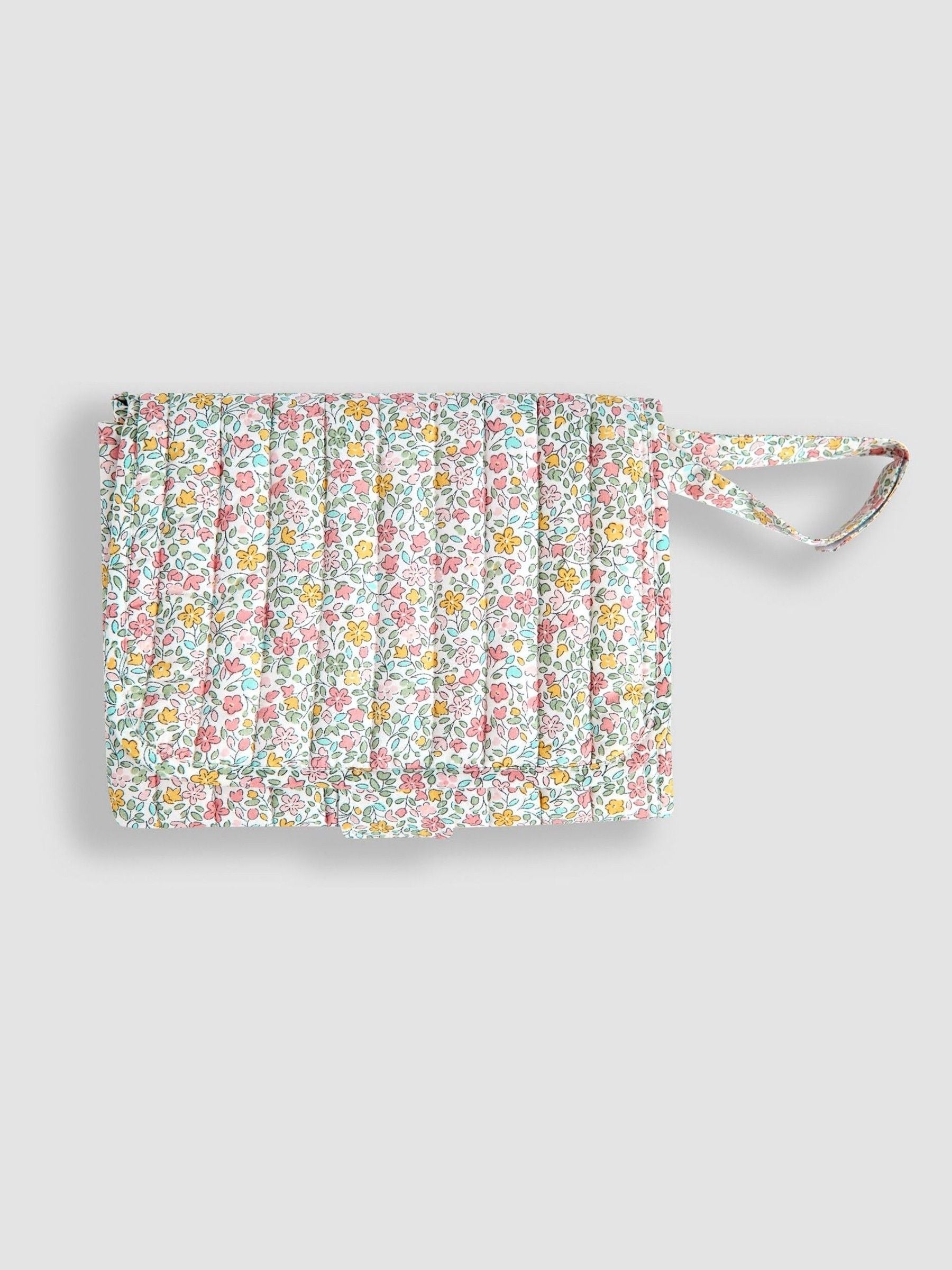 JoJo Maman Bébé floral quilted travel changing mat (British brand)