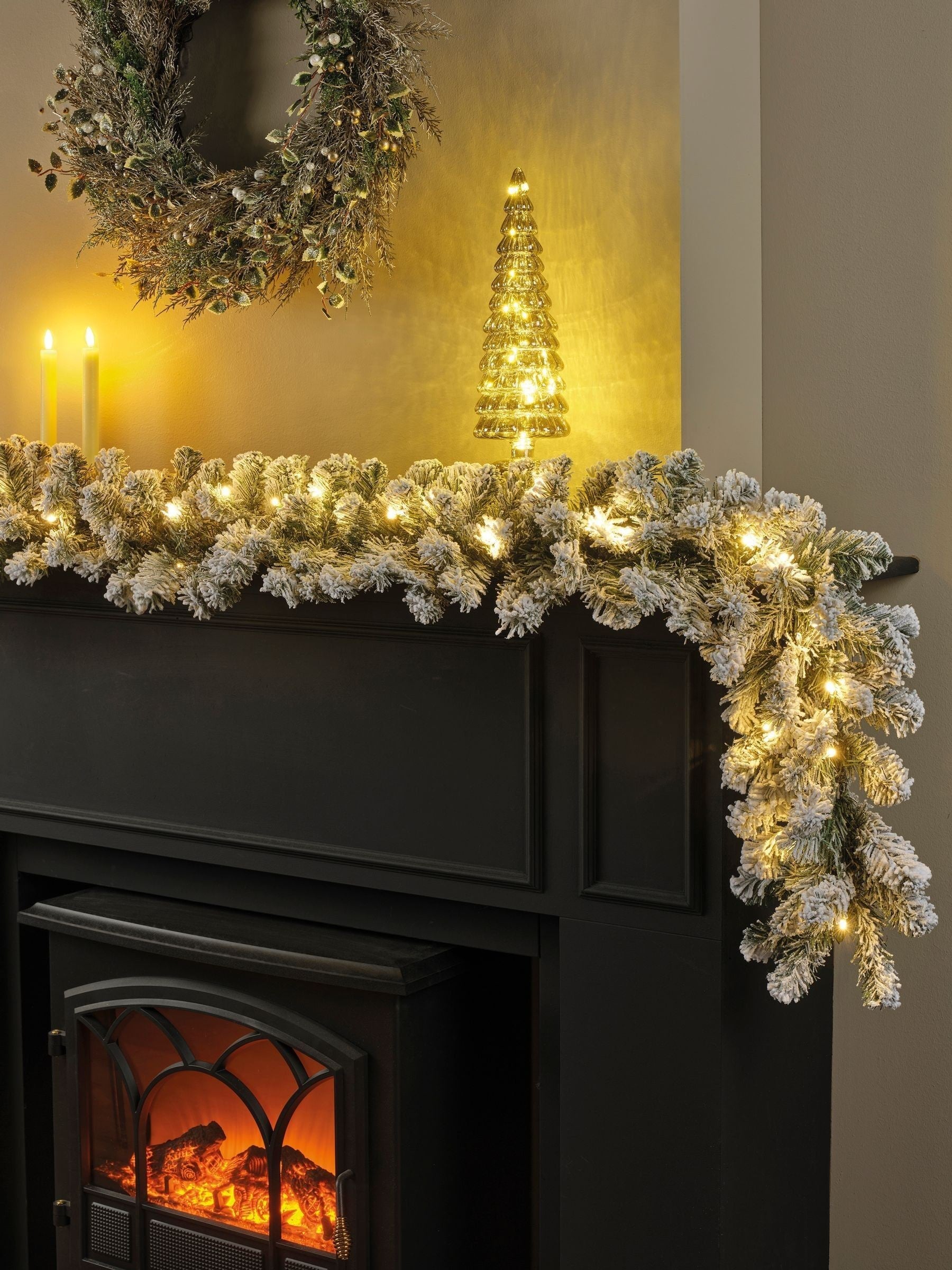 Everlands snowy pre-lit garland 270cm - British product