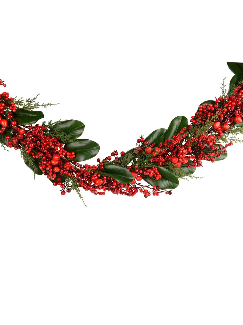 Everlands Christmas garland red berry 180cm - British product