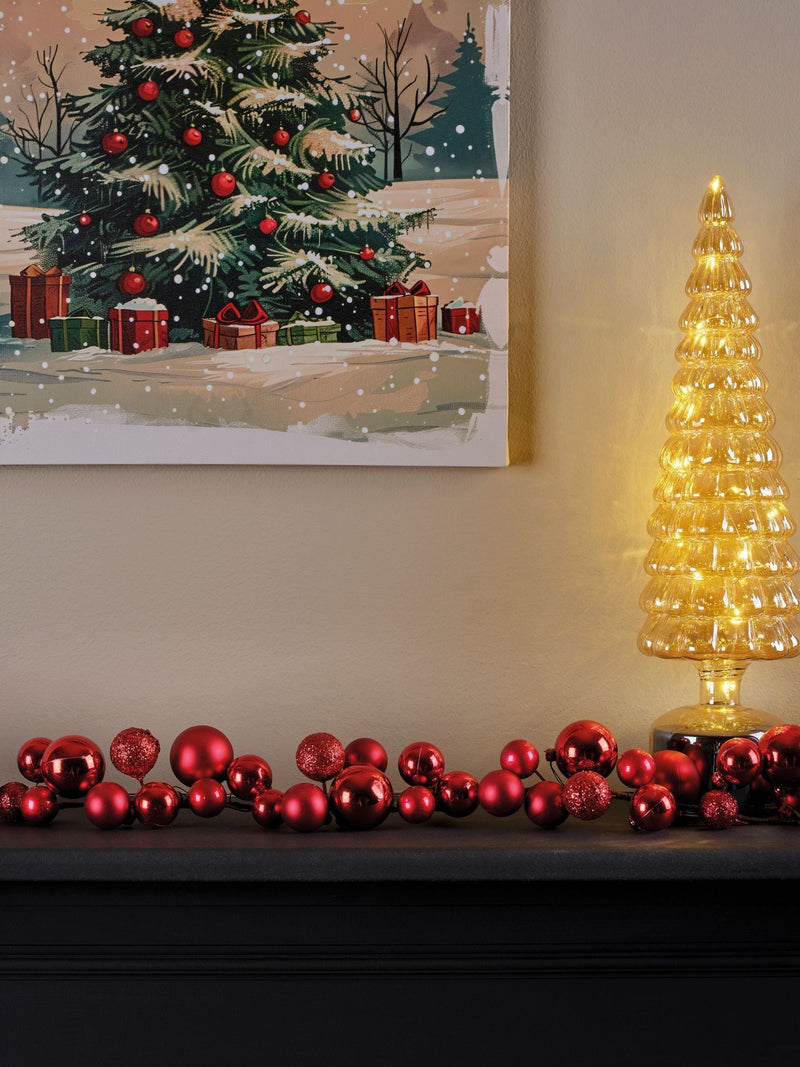 Decoris pearl white bauble garland 180cm - British product