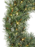 Everlands green cashmere pre lit wreath 63cm - British product
