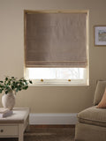 Natural blackout roman blind fine chenille, imported from the UK