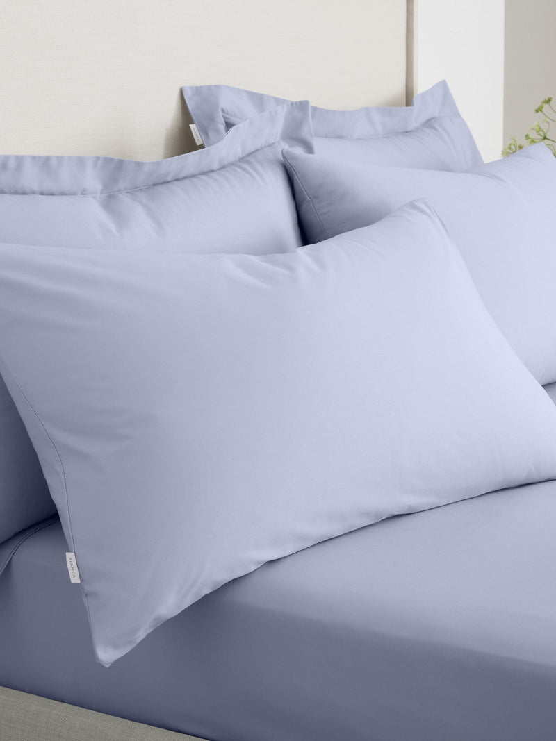 Bianca Blue 200 Thread Count 100% Cotton Pillowcase Pair