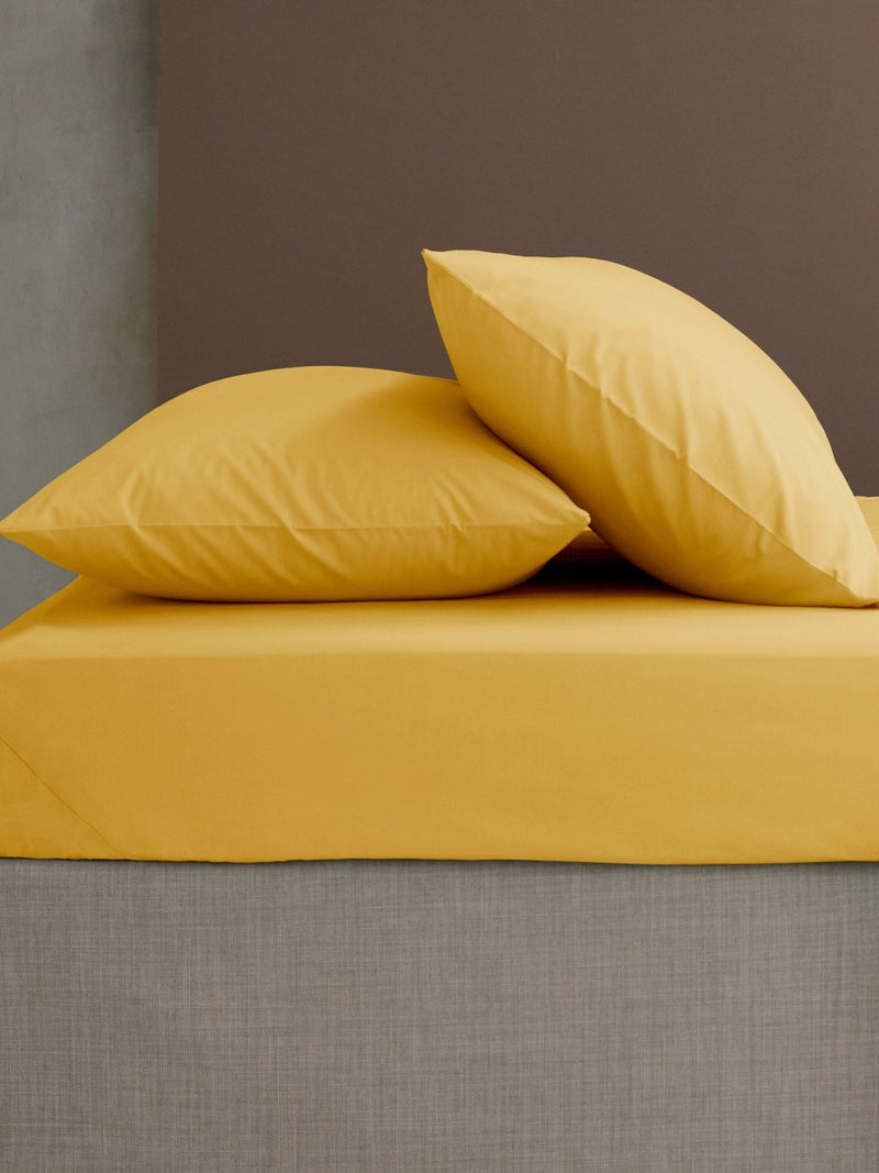 Catherine Lansfield Ochre pillowcases easy iron percale set of 2 - British product
