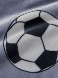 Catherine Lansfield grey football fleece throw 130x170cm - British product