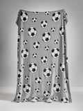 Catherine Lansfield grey football fleece throw 130x170cm - British product