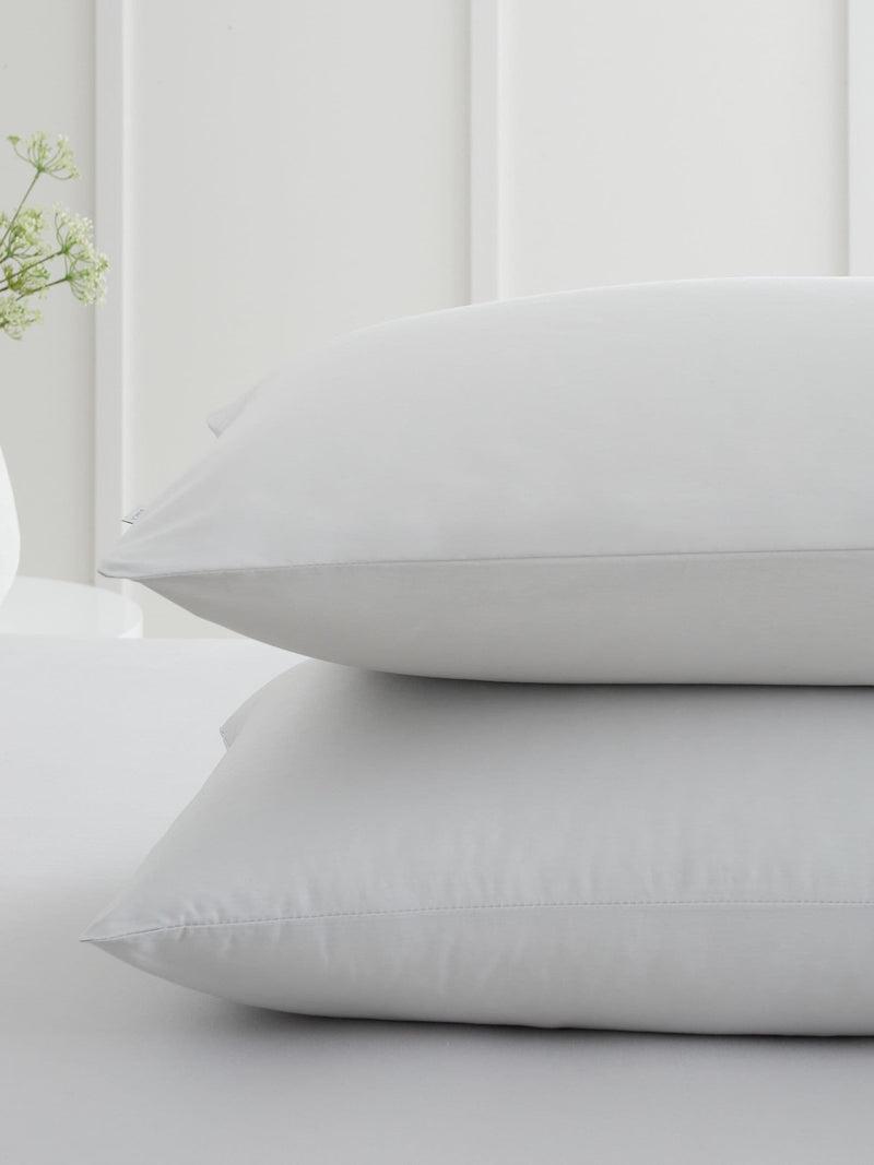 Bianca blue cotton pillowcase pair 200 thread count (British brand)