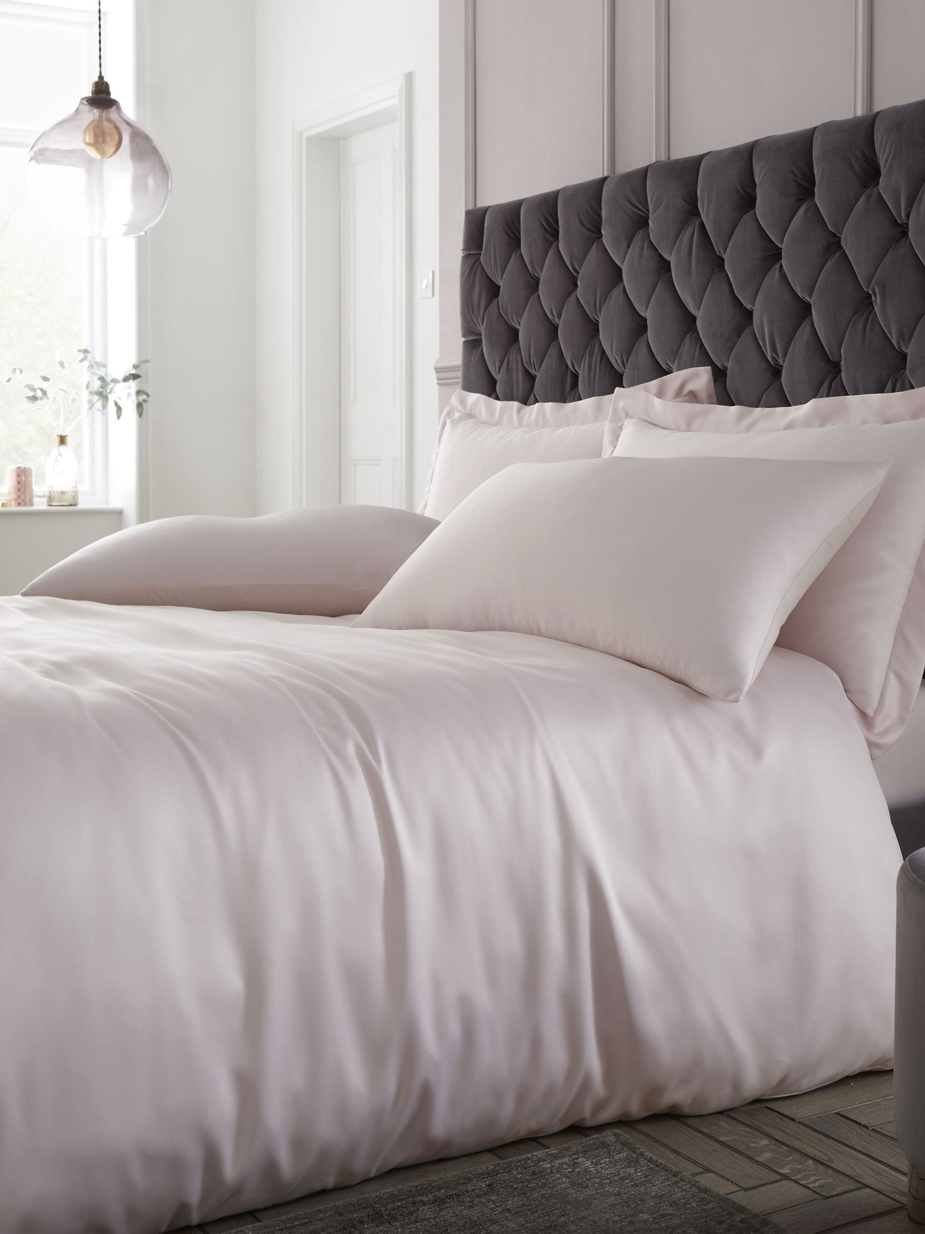 Catherine Lansfield blush satin pillowcase pack of 2 - British product