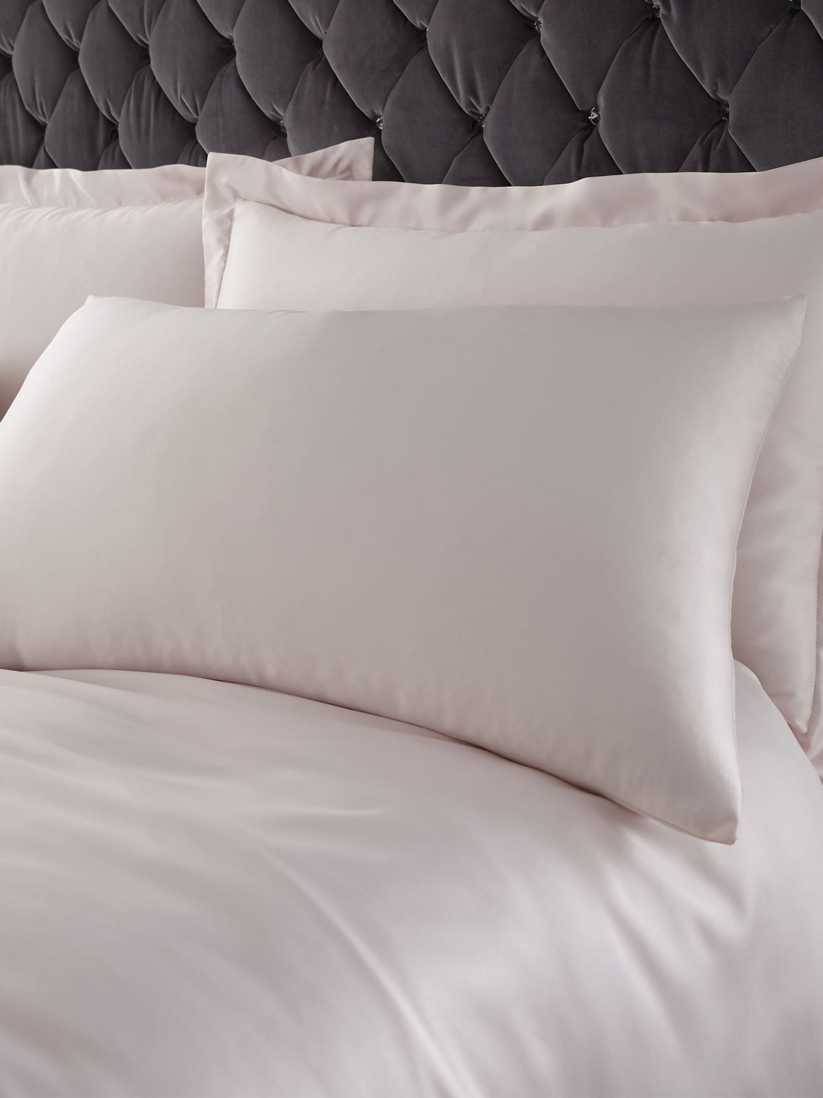Catherine Lansfield blush satin pillowcase pack of 2 - British product