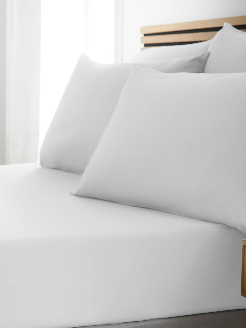 Catherine Lansfield White So Soft Non Iron Fitted Sheet - British product