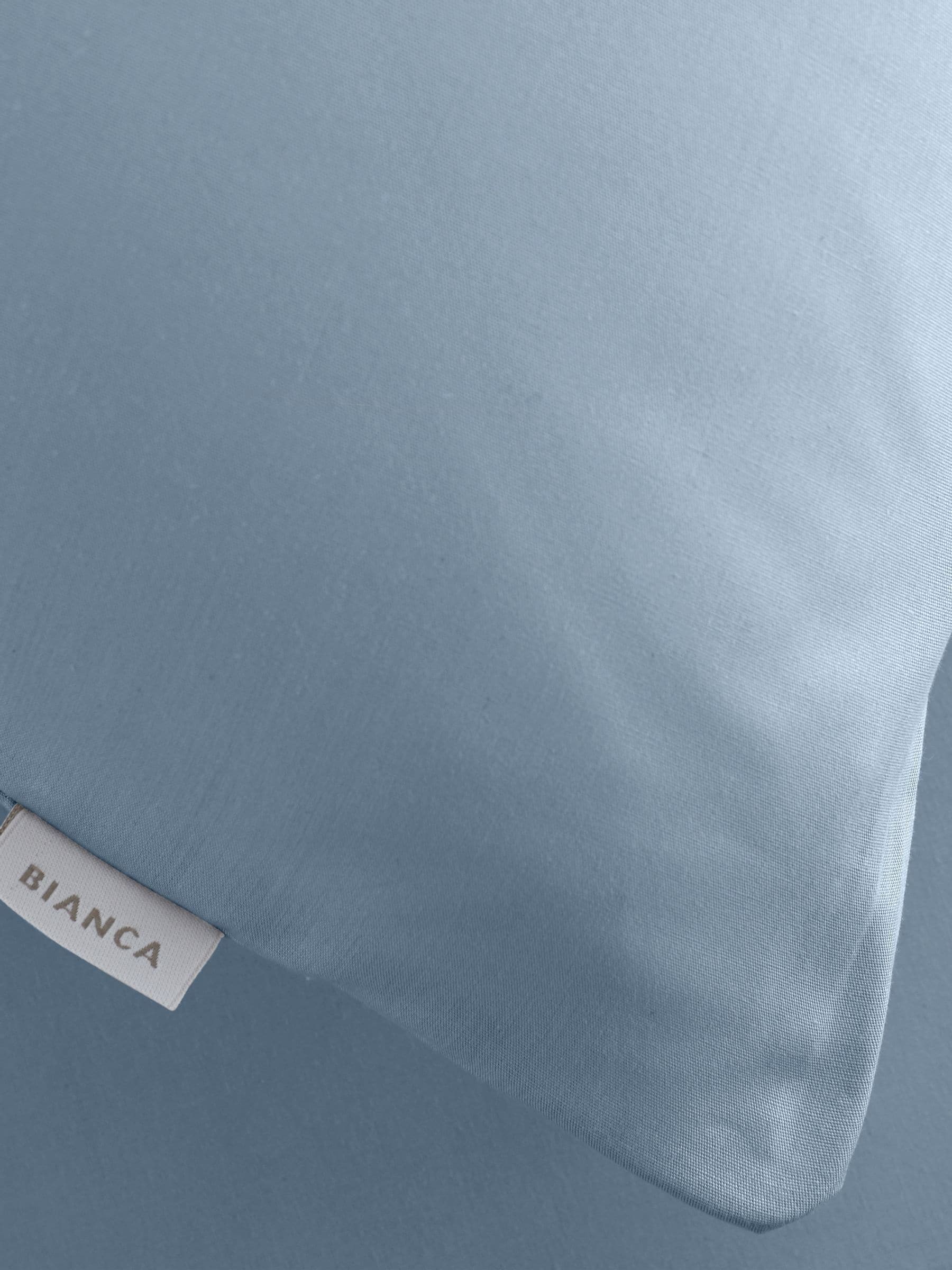 Bianca blue cotton pillowcase pair 200 thread count (British brand)