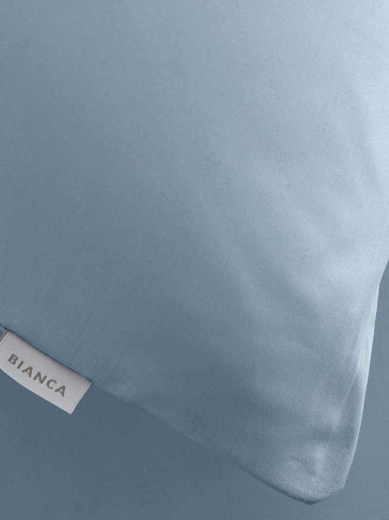 Bianca blue cotton pillowcase pair 200 thread count (British brand)