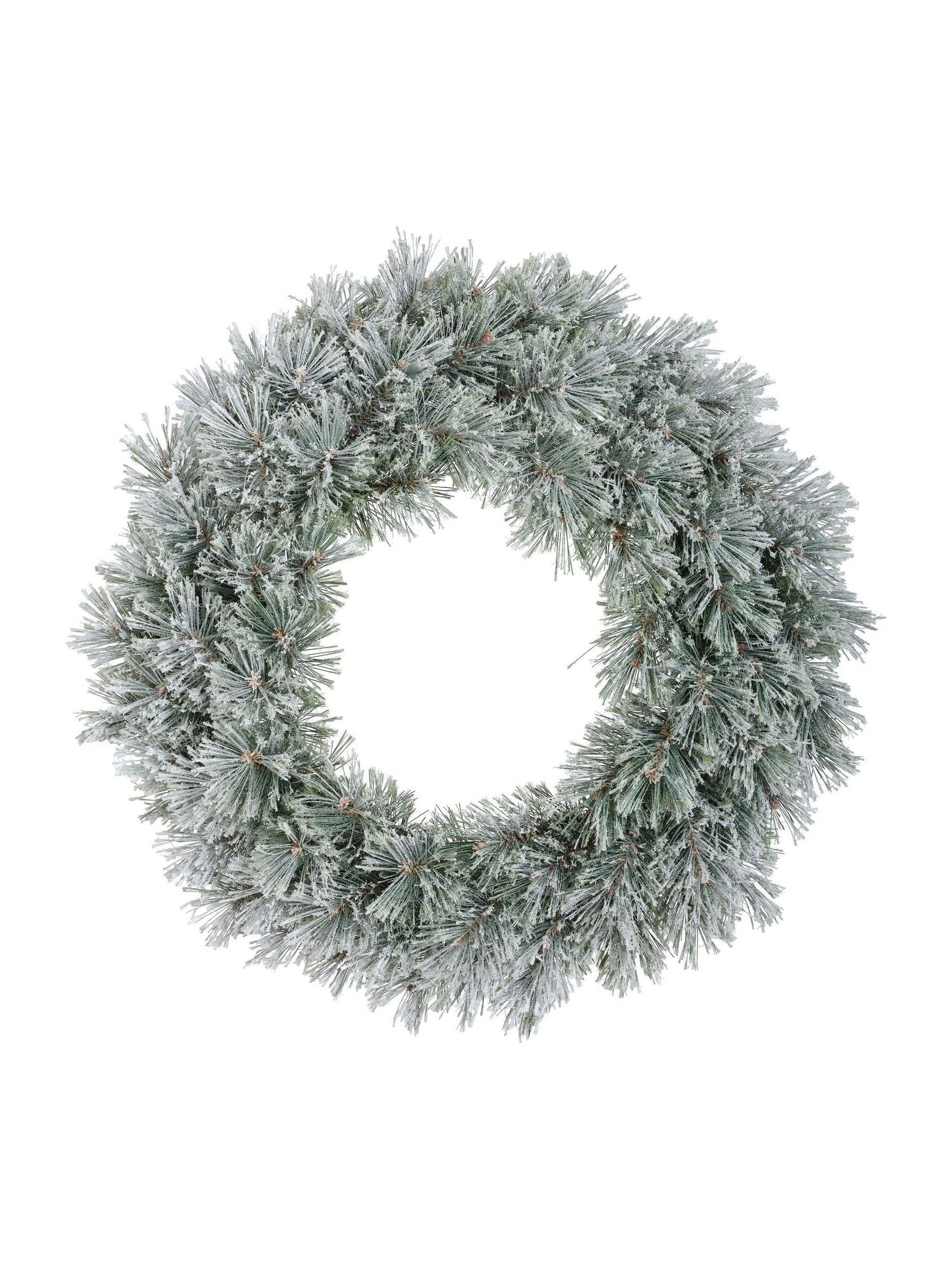Everlands Green Cashmere Frosted Christmas Wreath 63cm - British product