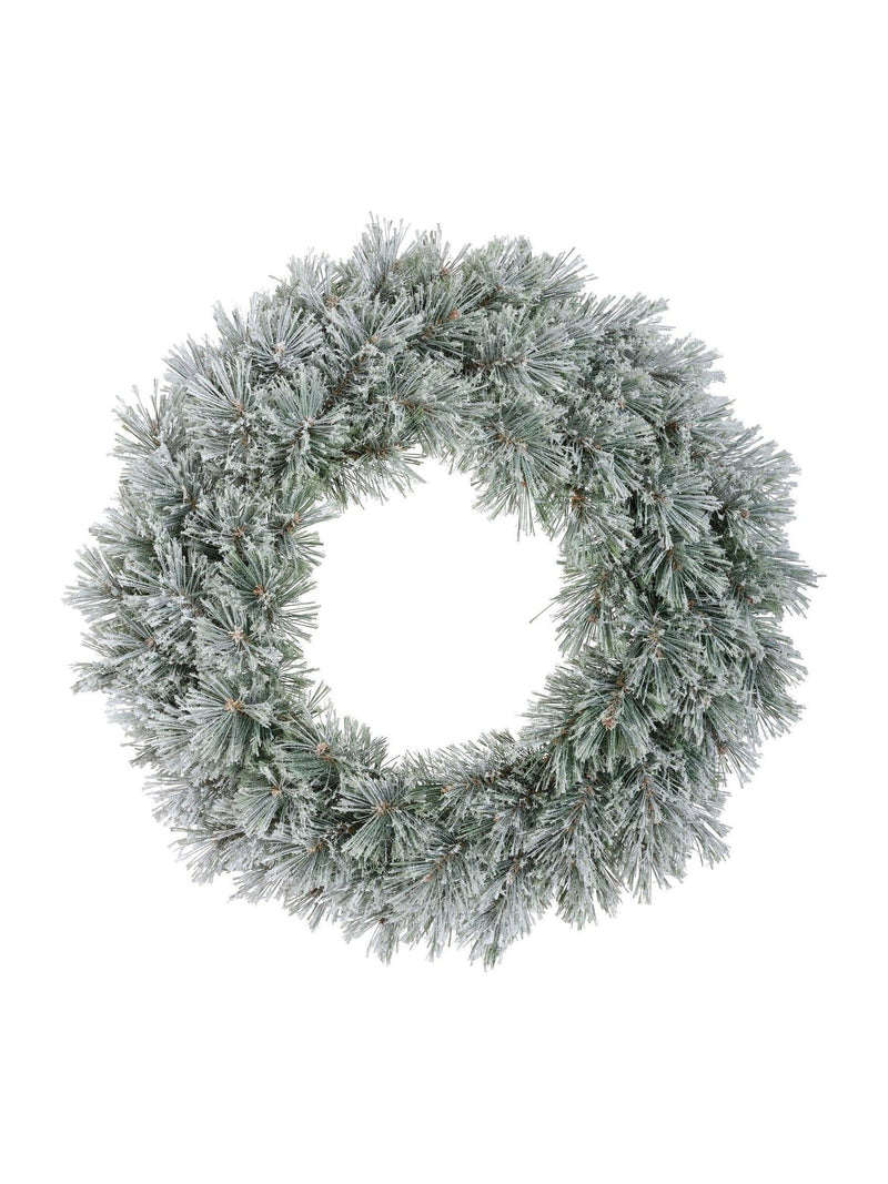 Everlands Green Cashmere Frosted Christmas Wreath 63cm - British product