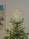 Lumineo silver tone LED star Christmas tree topper, imported from the UK