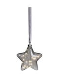 Lumineo pre lit LED hanging star Christmas bauble smoke grey 20cm - British product