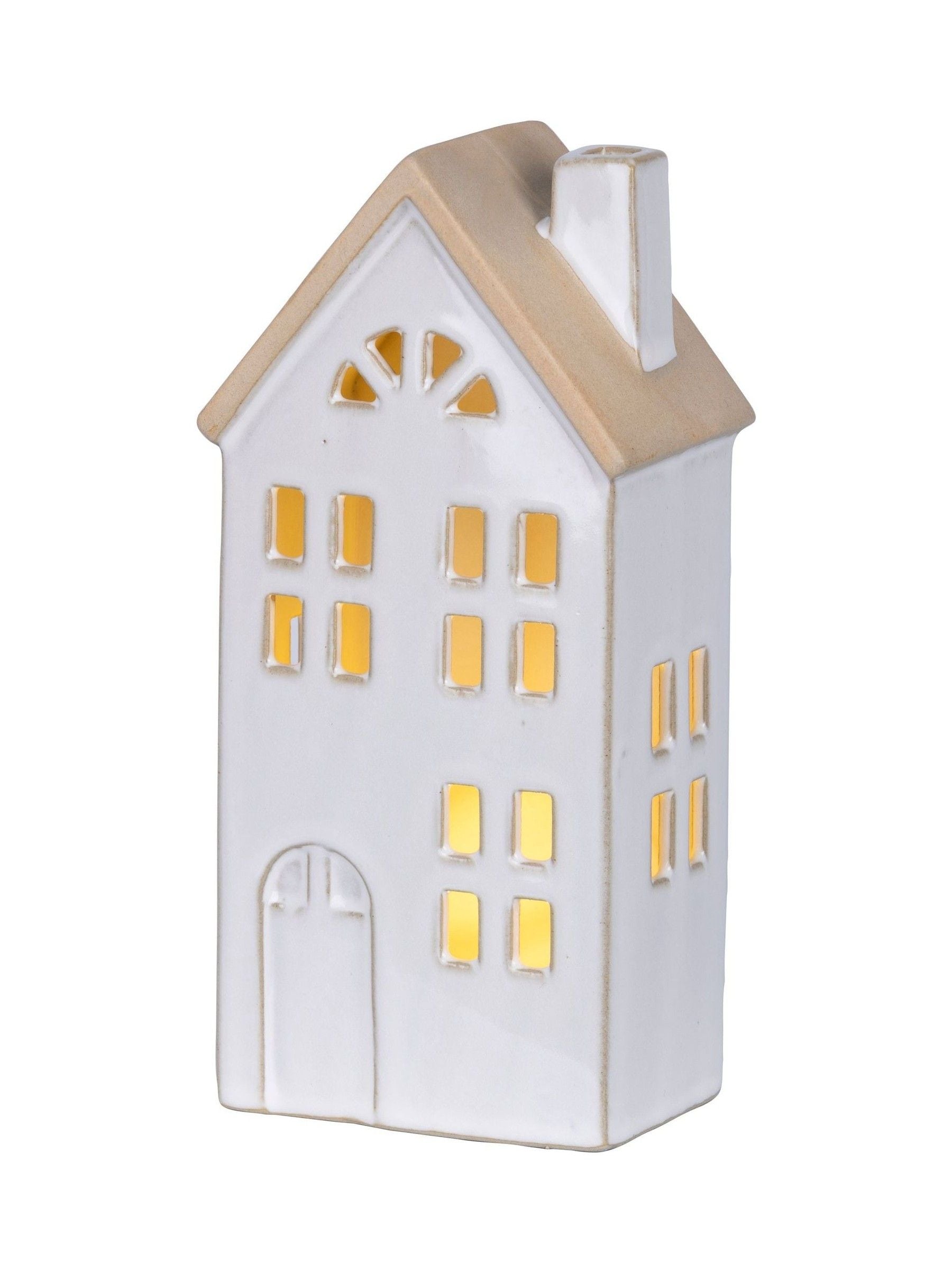 Lumineo white LED porcelain Christmas house ornament, imported from the UK