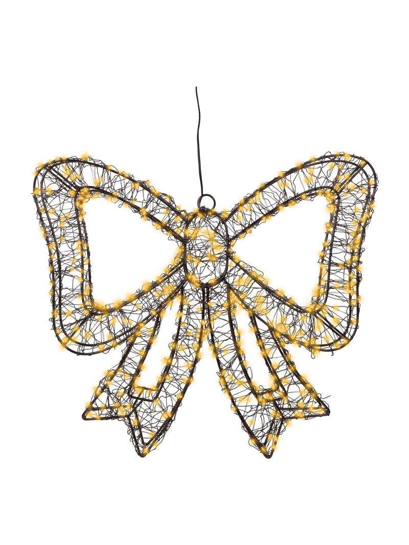Lumineo LED bow Christmas decoration black warm white 38cm (British brand)