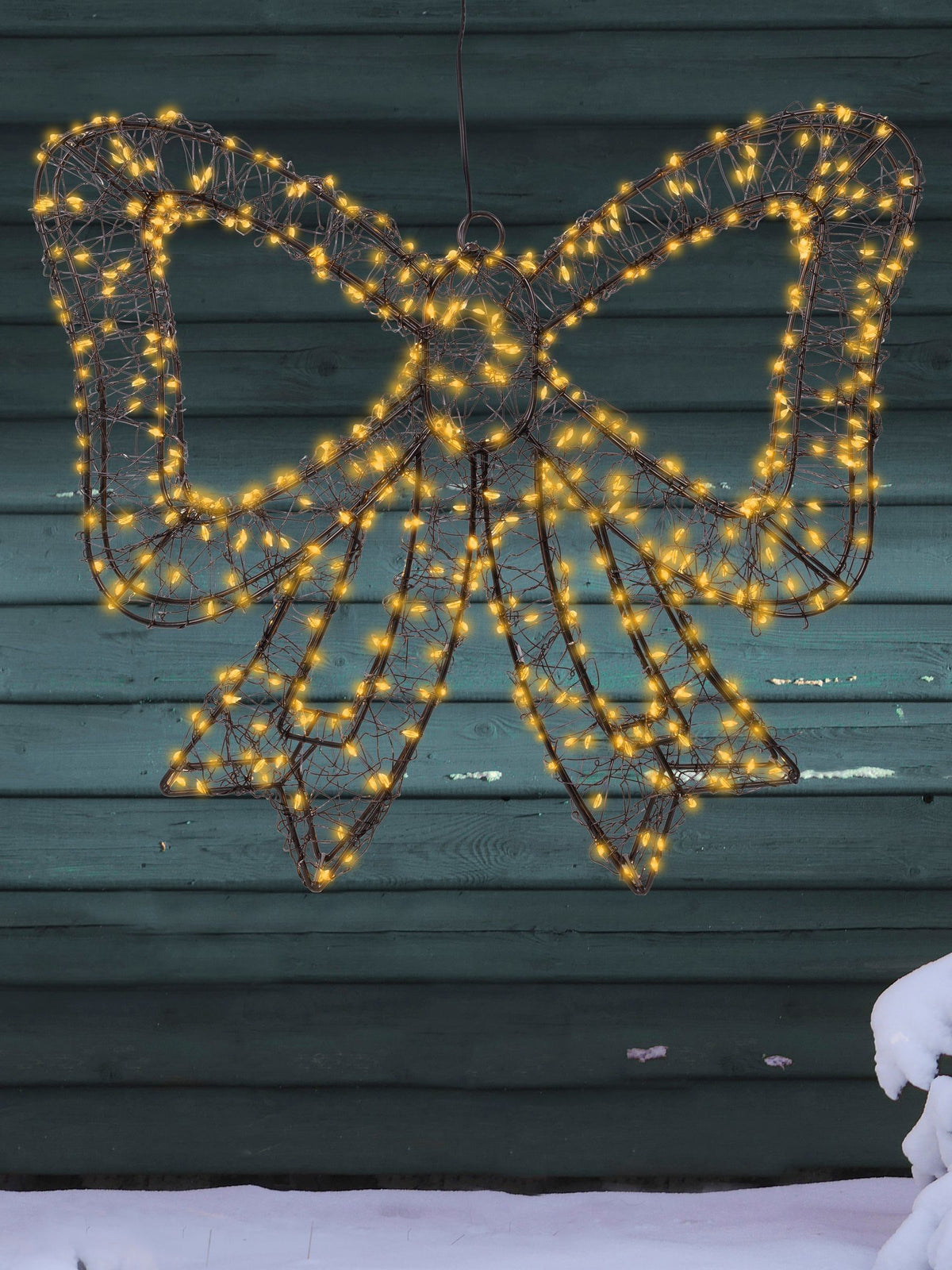 Lumineo LED bow Christmas decoration black warm white 38cm (British brand)