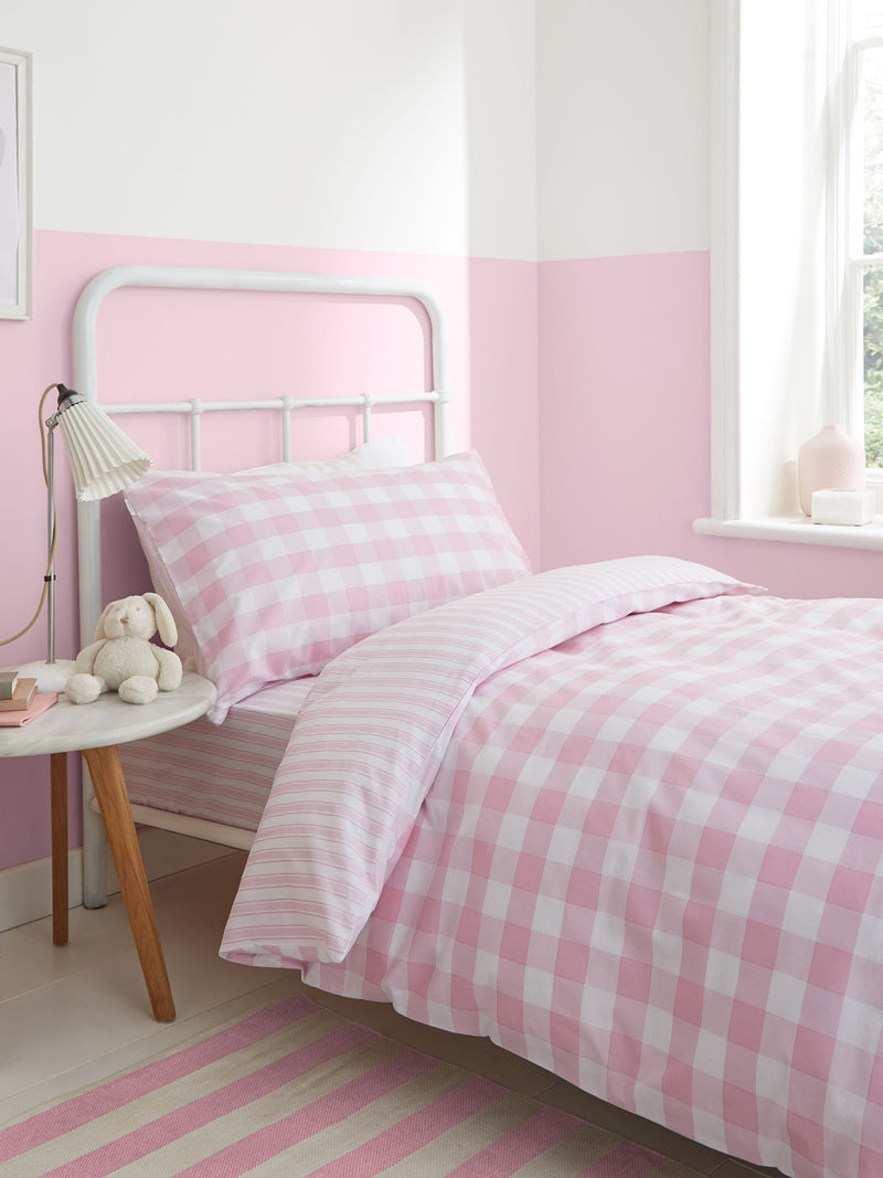 Bianca pink cotton fitted sheet - British product