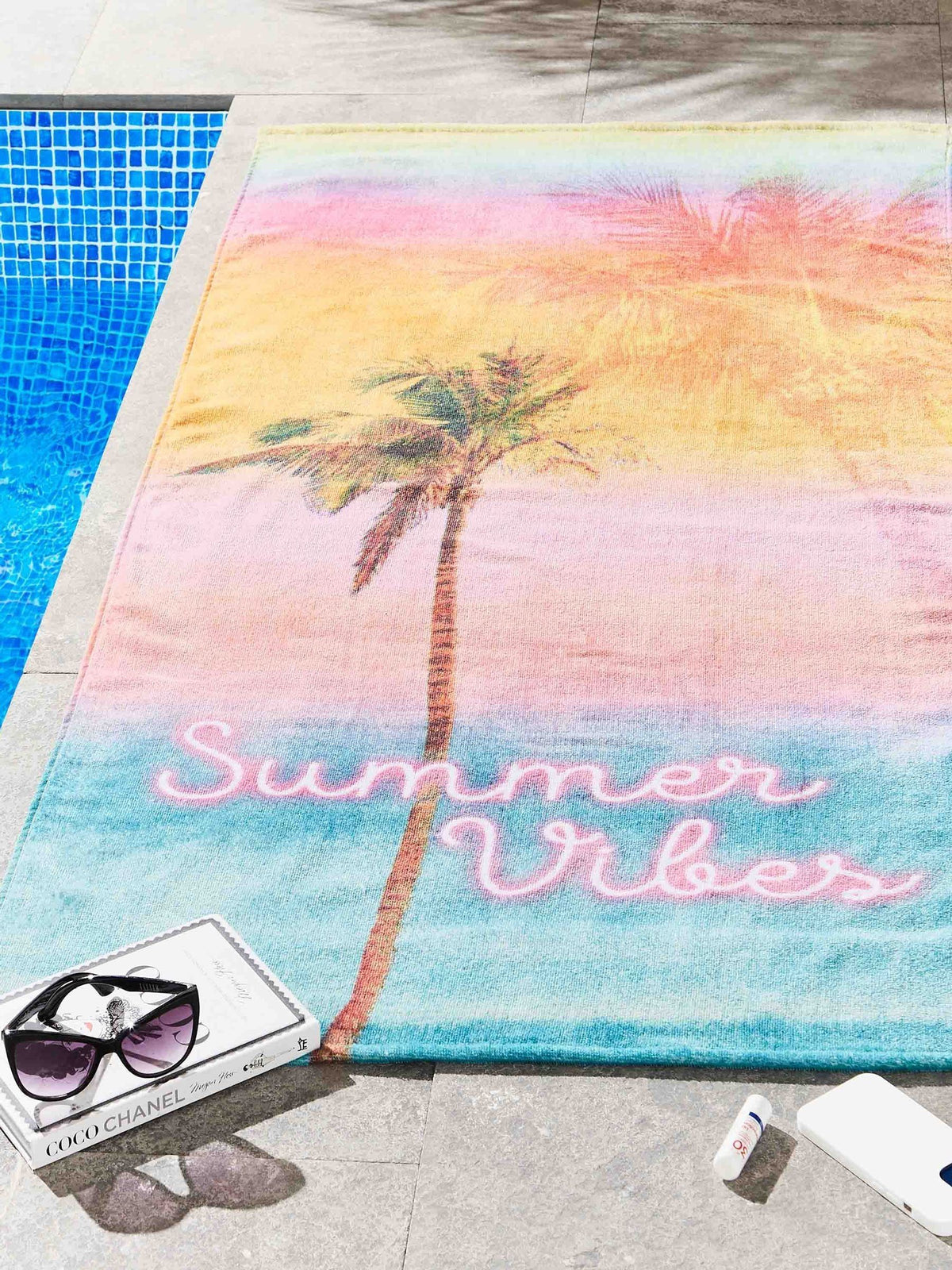 Sassy B Bright Summer Vibes beach towel 76x160cm - British product
