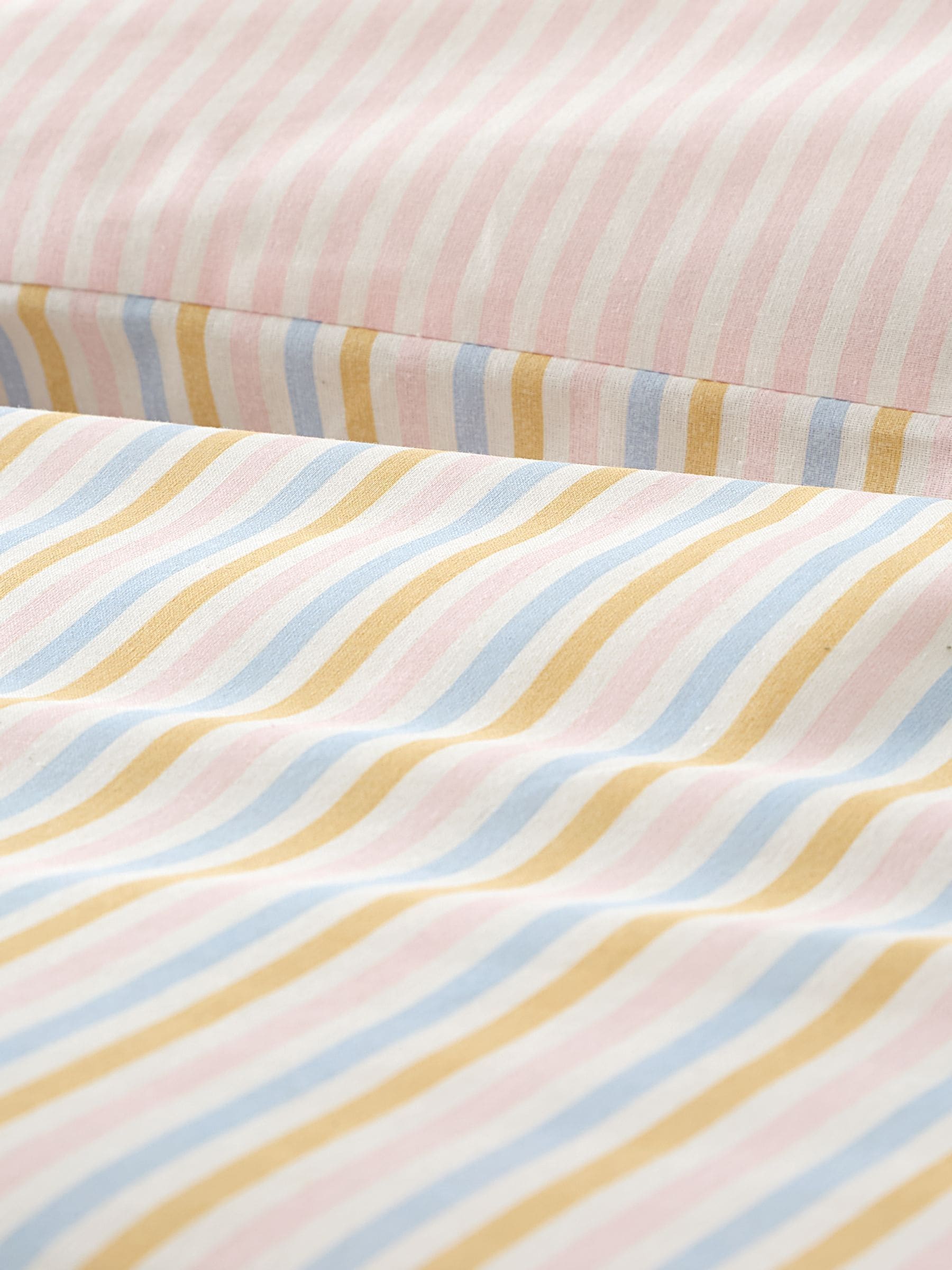 Catherine Lansfield pastel stripe duvet cover set with bow ties - British product