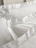 Bianca White Lottie floral embroidery cotton Oxford pillowcase (British brand)