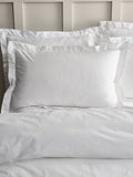Bianca White Lottie floral embroidery cotton Oxford pillowcase (British brand)