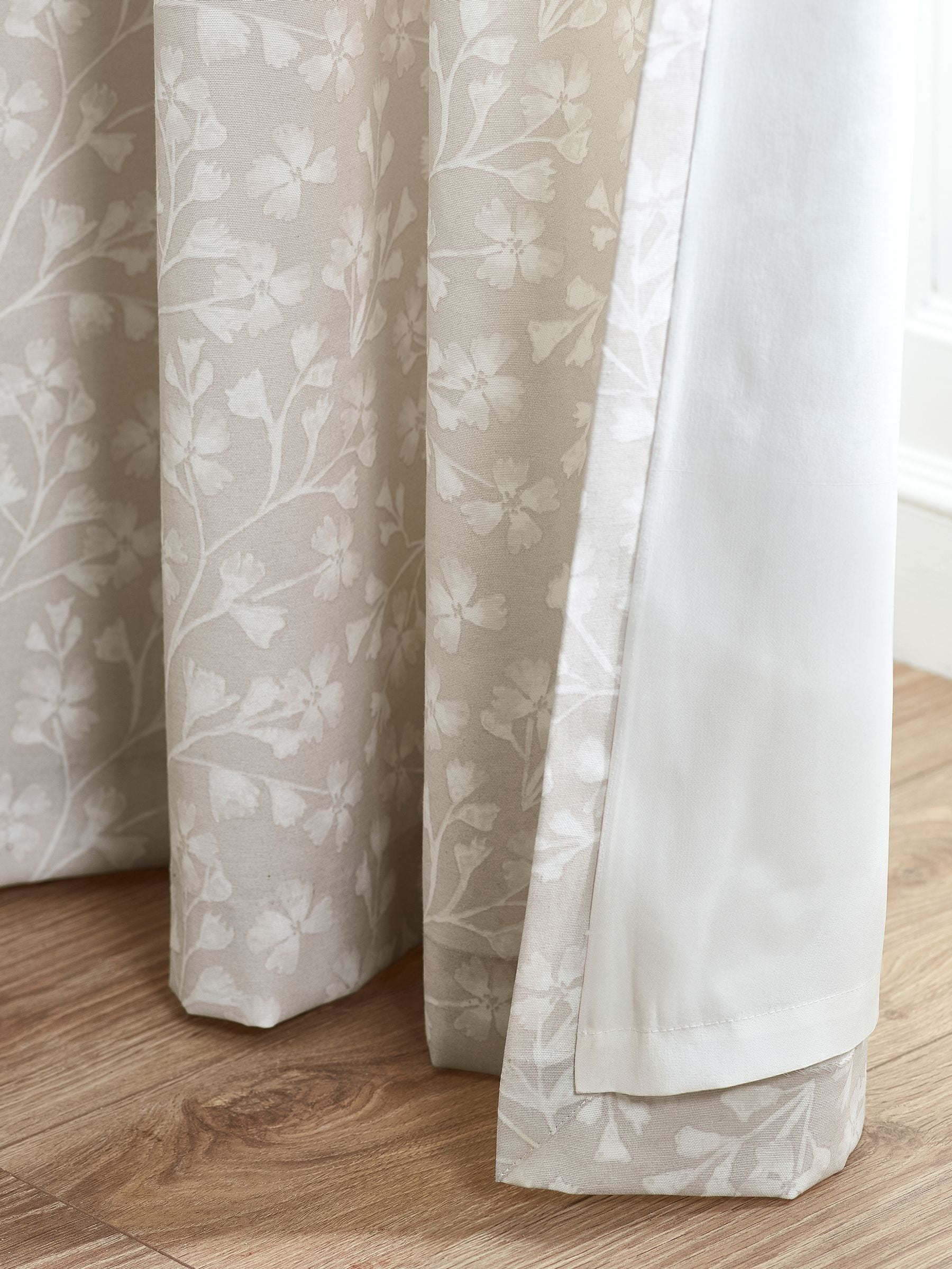 Catherine Lansfield floral print eyelet curtains, imported from the UK
