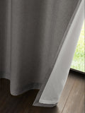 Catherine Lansfield Grey Melville lined eyelet curtains 117x137cm (British brand)