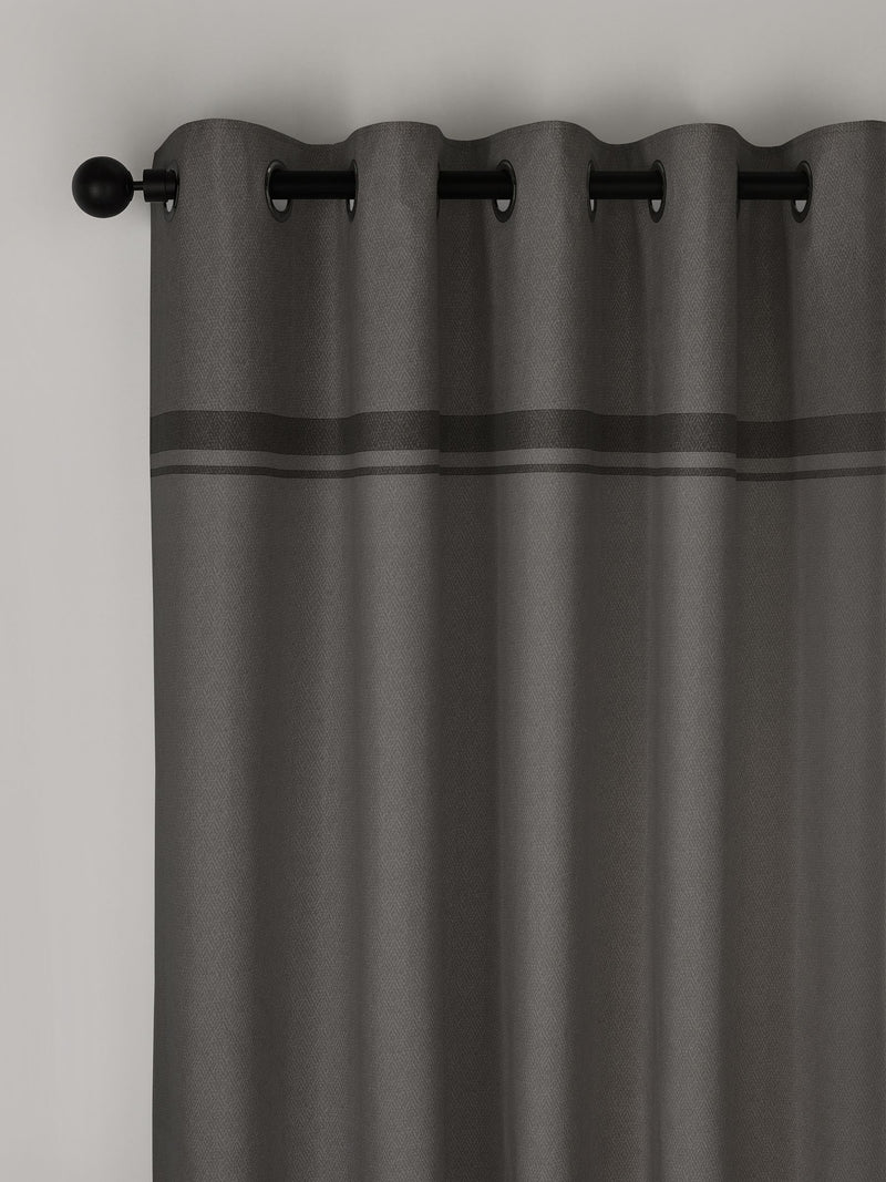 Catherine Lansfield Grey Melville lined eyelet curtains 117x137cm (British brand)