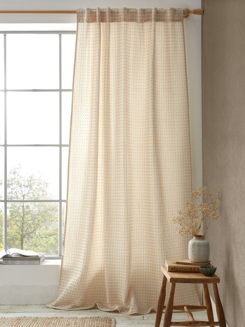 Pineapple Elephant voile curtain panel Natural Muscat 140x183cm - British product