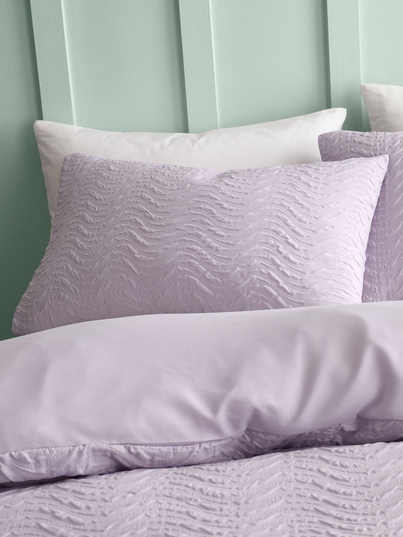 Catherine Lansfield lilac heatset wave duvet cover set - British product